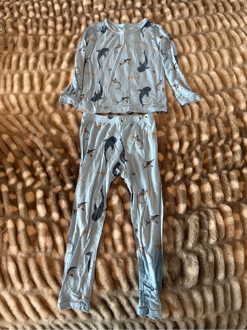 Kyte BABY Blue Shark-Print Pajama Set